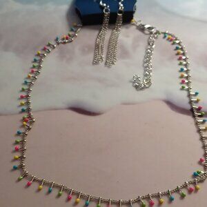 NWT PAPARAZZI CHRISTMAS LIGHTS NECKLACE & EARRING SET